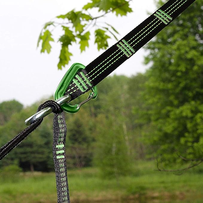 Vivere Nylon Ultra Lite Weigth Hammock Tree Strap Set with Carabiners - 330 lb Weight Capacity