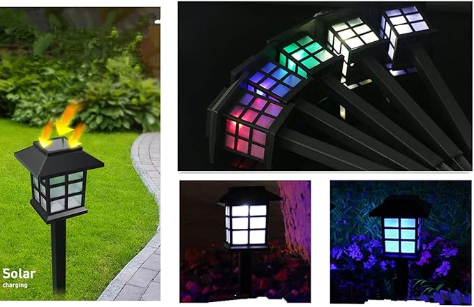 Outdoor Solar Pathway Lights Waterproof 2-Packs Outside LED Decorative Lights Landscape Lighting for Yard Patio Driveway Garden (Red)