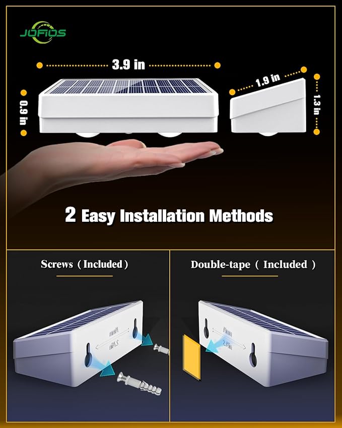 JOFIOS Solar Fence Lights 16 Pack, 50 Lumens Outdoor Solar Lights with 12 Modes RGB Color Glow LED,Waterproof, Solar Lights for Patio, Backyard, Deck, Fence, Railing(White Shell)