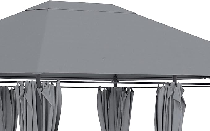 Outsunny 10' x 13' Outdoor Patio Gazebo, Canopy Shelter with 6 Removable Sidewalls & Steel Frame for Garden, Lawn, Backyard & Deck, Gray