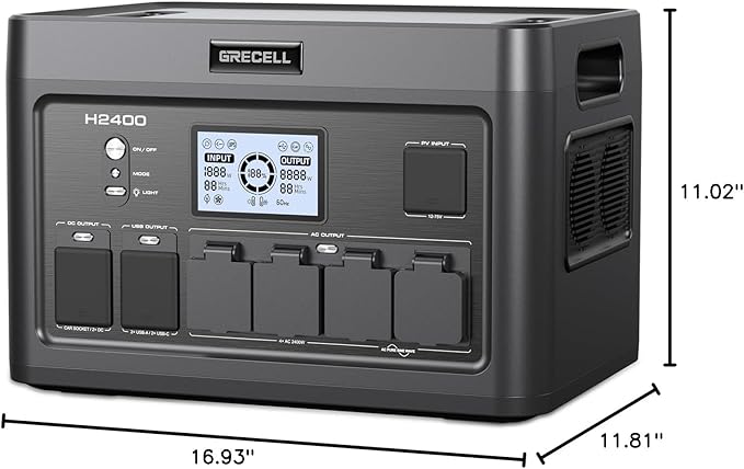 Portable Power Station 2400W, 1843.2Wh LiFePO4 Solar Generator UPS Home Battery Backup Power w/4 2400W AC Outlets (4800W Peak),2 PD100W, 2Hrs Fast Charging for Outdoor Camping, RV Travel,Emergency