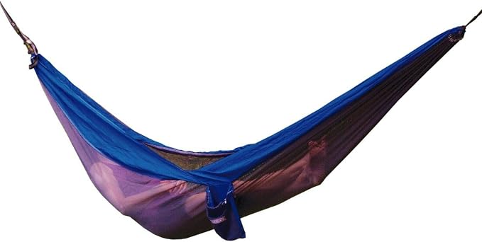 Algoma Travel Hammock Double Nylon, Portable 2 Person, 400LB Capacity (Navy/Gray)