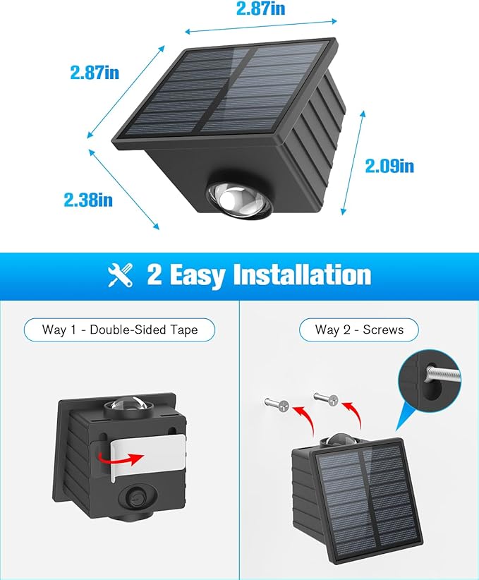 VOLISUN Solar Fence Lights 12 Pack, Color Glow LED Up and Down Wall Lamp, IP65 Waterproof Solar Lights Outdoor for Patio, Backyard, Railing, Deck, Fence and Wall(2 Lenses)
