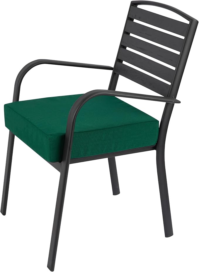 Outdoor Cushion Covers 20 x 20 x 4 inch,Set of 2,Non-Slip Grips Bottom,Replacement Cushion Covers for Garden Patio Furniture Couch Chair,Fade-Resistant Slipcover Only,No Insert(Blackish Green)