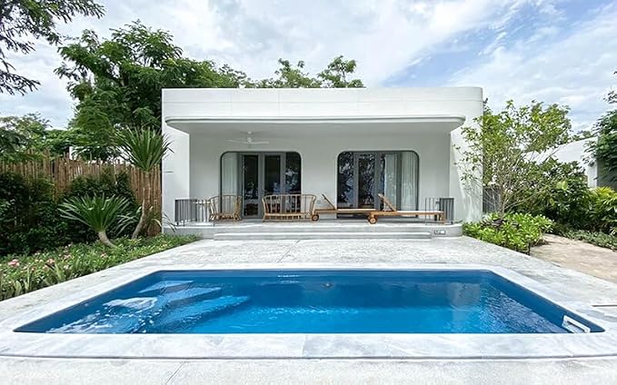 Versatile Fiberglass Pools Inground Pools - Excellence Prefab Pools with 10 Styles and Customization Options (14.1' x 7.38' x 4.59')