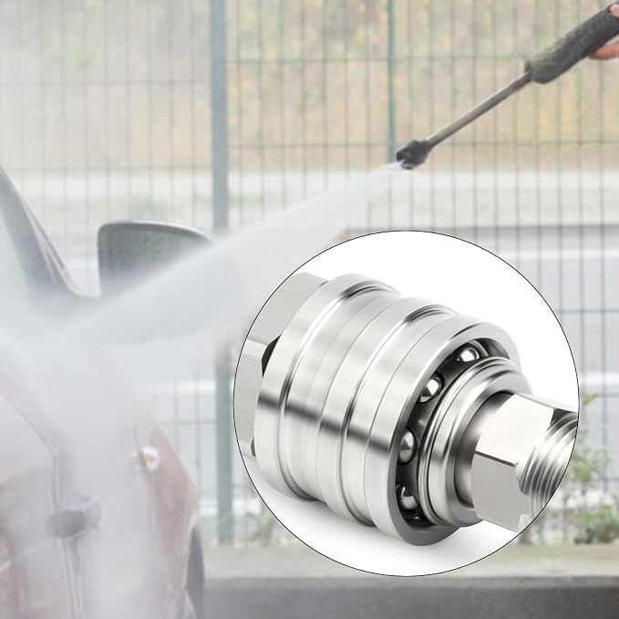 TAISHER 6PCS 304 Stainless Steel 1/4" Female NPT High Pressure Washer Quick Connect Coupler for Pressure Washing Gun Hose Accessories