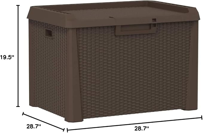Garden Storage Box Brown Polypropylene Medium Garden Storage Box Outdoor Container Deck Chest for Deck Balcony