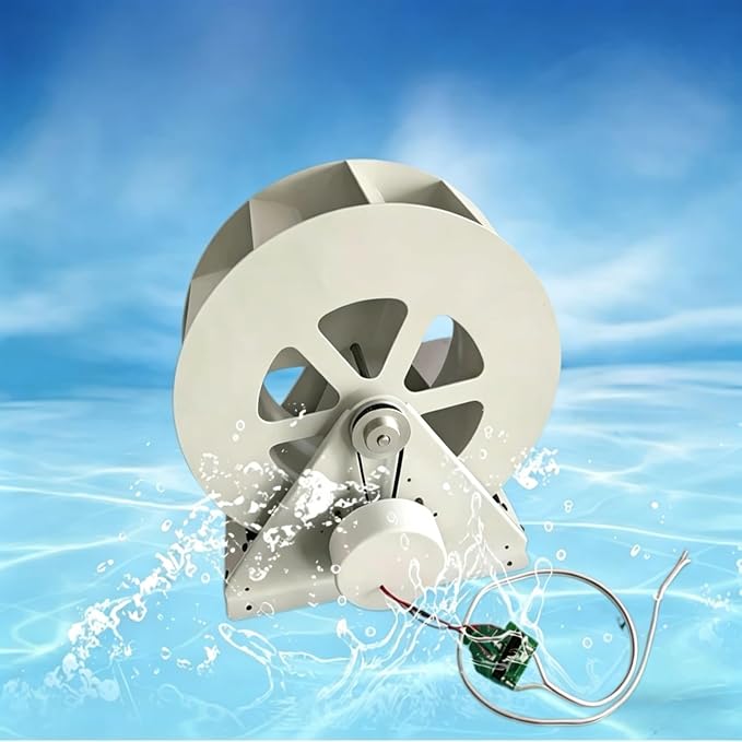 50W/100W Water Wheel Generator - Durable Steel Hydro Turbine With 3:1 Torque Pulley - 1V-35V Charging For Outdoor Garden & Off-Grid(50W)