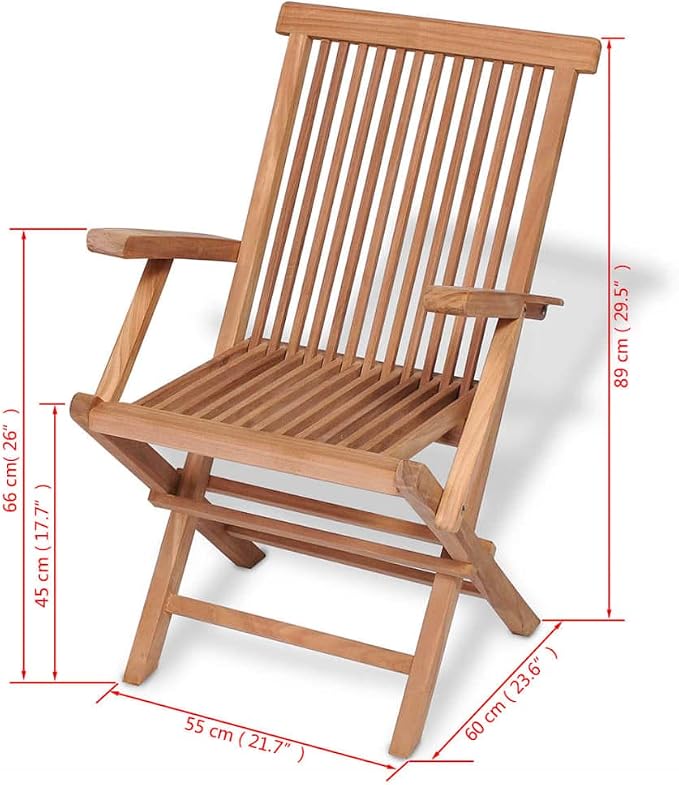 5-Piece Folding Outdoor Dining Set, Solid Teak Wood Garden Table and 4 Chairs, Patio Furniture for Backyard, Balcony, Deck, Foldable Weather-Resistant Table Set