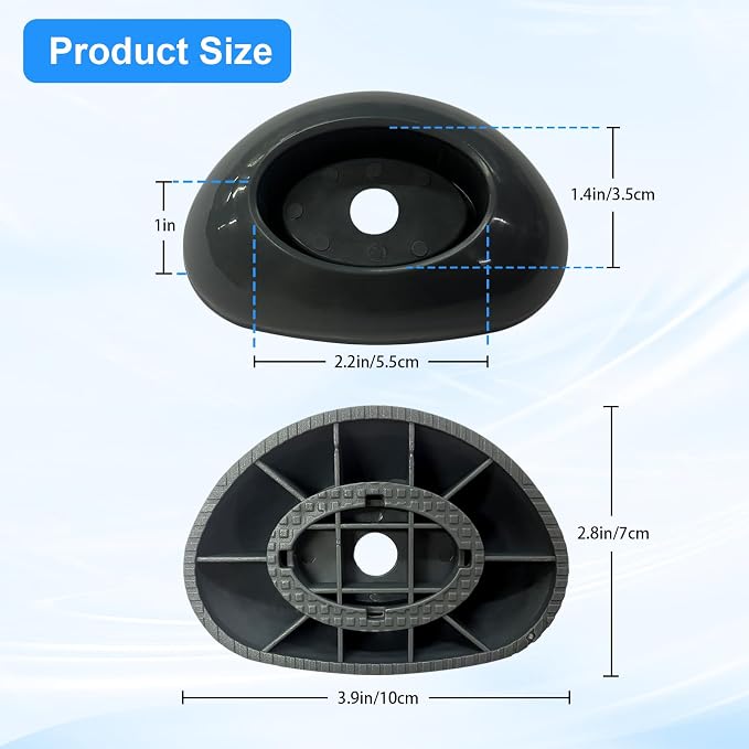 2 Pcs Footing Leg Cap Above-Ground Pool Replacement for Bestway Steel Pro MAX & Power Steel 16Ft /18Ft x 48In Frame Pool, Bestway P61802 Footing Leg Cap Grey