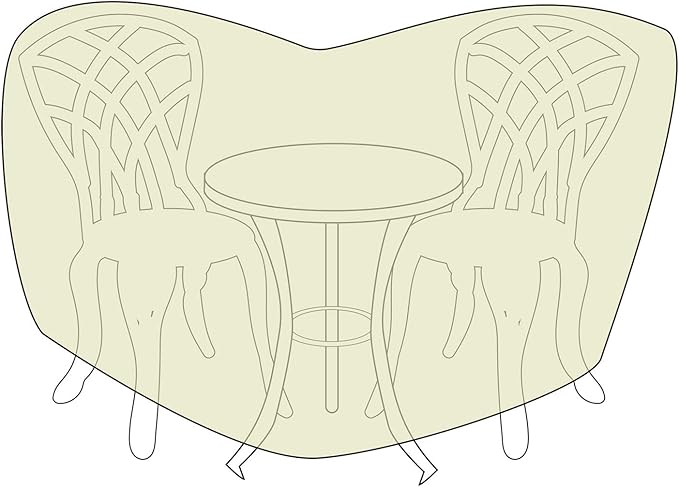 2D-PF74005 Bistro Set Cover with Level 4 UV Protection, 74-Inch x 44-Inch, Large, Khaki (Pack of 3)