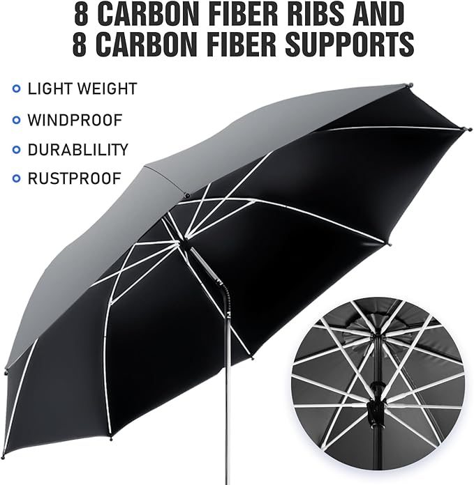 Beach Umbrella, 360 ° Chair Umbrella with Clamp, UPF50+ Shade for Beach, Sand, Patio, Yard (Not Includ Chair)