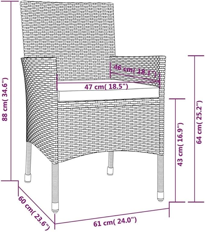 BOWERY HILL Patio Dining Set, Modern 5-Piece, White/Black Finish, Powder-Coated Steel Frame, Weatherproof PE Rattan, Tempered Glass Table for Garden, Balcony or Outdoor Patio Dining