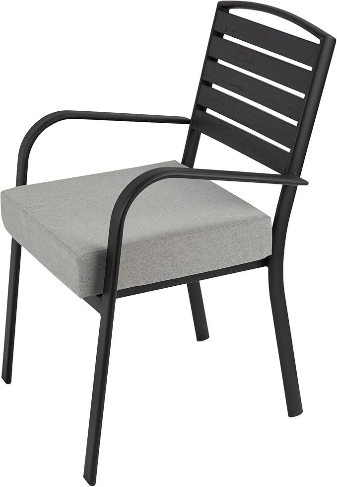 FUNHOME Outdoor Cushion Covers 18 x 18 x 4 inch,Set of 2,Non-Slip Grips Bottom,Replacement Cushion Covers for Garden Patio Furniture Couch Chair,Fade-Resistant Slipcover Only,No Insert(Light Gray)