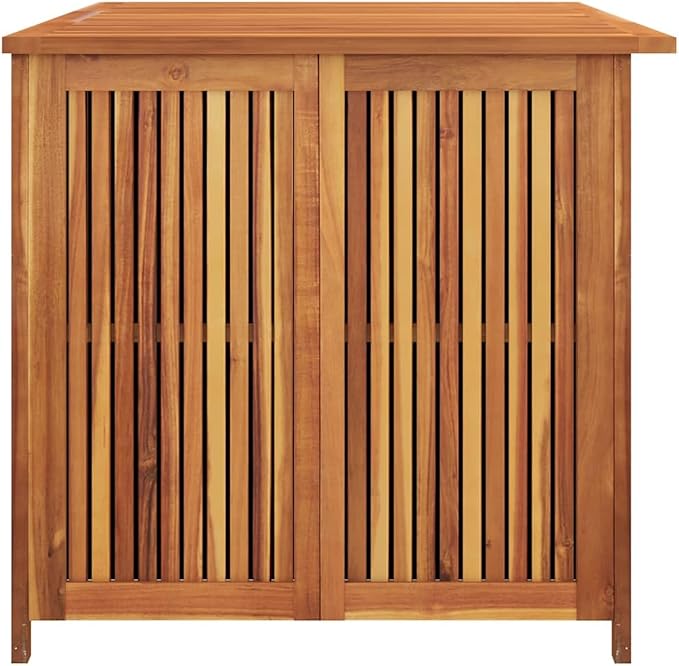 Large Outdoor Storage Box 59.1"x31.5"x29.5" Solid Acacia Wood Deck Box for Patio Furniture Cushions, Toys & Garden Tools, PE Liner, Durable Weatherproof Design for Indoor Outdoor Use