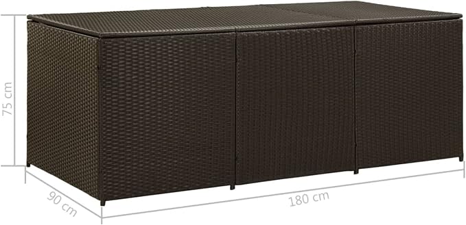 Patio Storage Box Deck Storage Box Outdoor Storage Cabinet Waterproof Storage Containers Storage Outdoor Poly Rattan 70.8"x35.4"x29.5" Brown