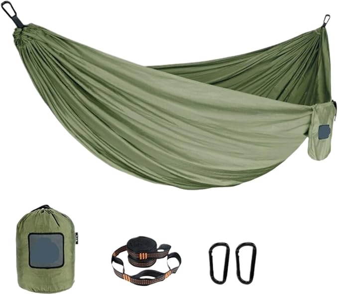 Portable Nylon Parachute Fabric Single and Double Size Outdoor Camping Hiking Garden Hammock