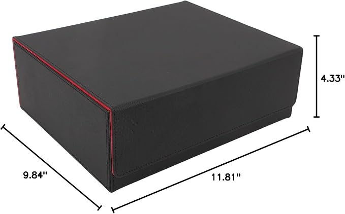 CHICIRIS Card Deck Storage Box Elegant PU Leather Magnetic Closure Large Capacity Card Deck Holder Box/Cover for Game Shelf Decor (#2)