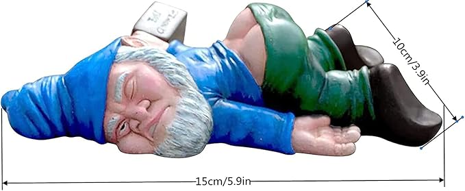 Funny Drunk Dwarf Garden Gnome Statues Decoration, Creative Dwarf Garden Statue Decoration, Drunk Gnome Resin Sculpture Novelty Gift for Outdoor Indoor Patio Yard Lawn Porch Ornament Decor