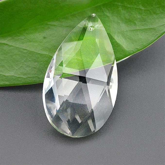 LoveUnited 10pcs Crystal Pendants 1.5"/38mm Crystal Suncatcher - Hanging Crystals Prisms for Windows, FengShui, Hanging Ornament for Decoration, Chandelier Crystals Replacement (Teardrop)