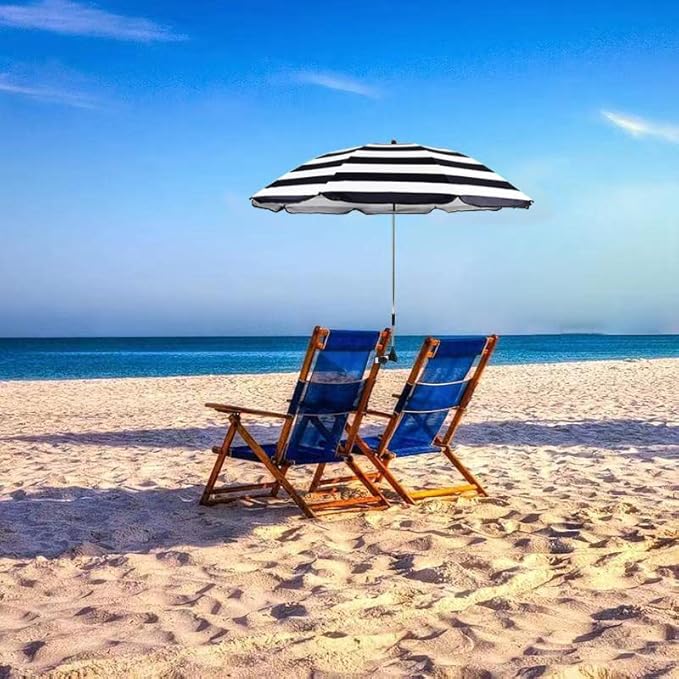 Beach Chair Umbrella with Universal Clamp,360° Adjustable Sunshade Umbrella,Clip on Parasols for Patio,Wheelchairs,Golf Carts