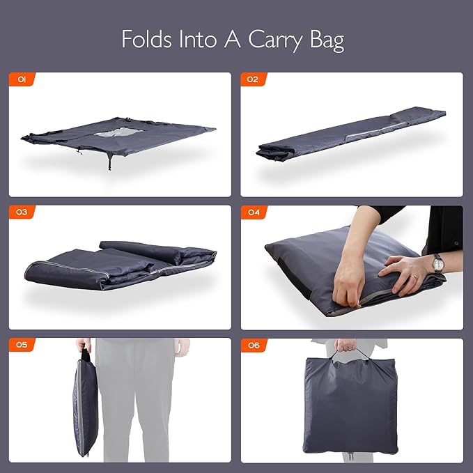 Patio Furniture Covers Waterproof - 420D Outdoor Table and Chair Set Cover with Built-in Storage Bag - Rectangular Patio Table Cover for 8-Seat Dining Set or Sectional Sofa - DarkGrey