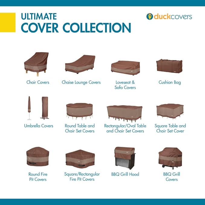 DUCKCOVERS Ultimate Waterproof 74 Inch Patio Chaise Lounge Chair Cover, Patio Furniture Covers