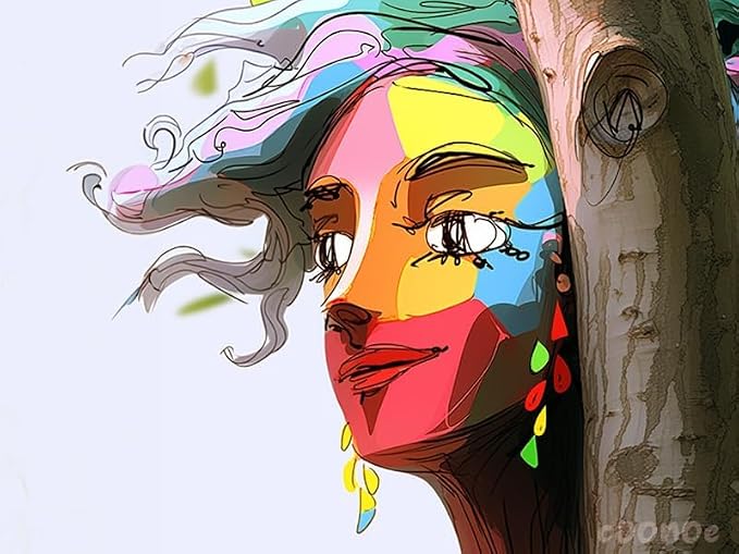 Tree Face Decor Outdoor, Cute Tree Faces Colorful Funny Outdoor Tree Faces Decor Creative Faces for Trees Garden Yard Tree Art Unique