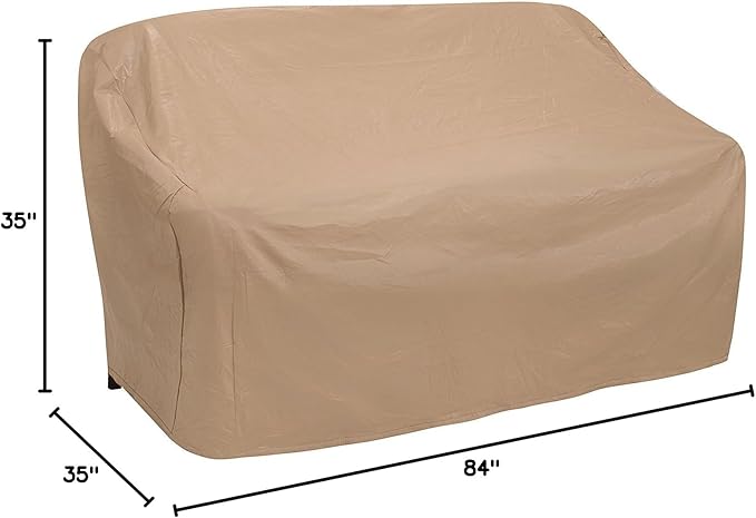 Protective Covers Weatherproof 3 Seat Wicker/Rattan Sofa Cover, Large, Tan (1127-TN)