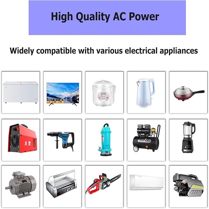 1200W Pure Sine Wave Inverter-36V DC to 110V 120V AC Power Converter with 2 AC Outlets, 36 Volt Power Inverter for Truck, Rv, Camping, Home, Emergency Power