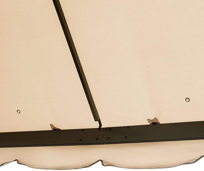 Outsunny 10' x 10' Patio Gazebo, Aluminum Frame Double Roof Outdoor Gazebo Canopy Shelter with Netting & Curtains, for Garden, Lawn, Backyard and Deck, Khaki