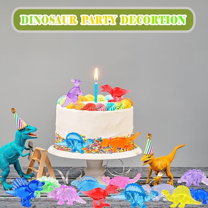 180 Pcs Mini Dinosaur Figures, Mini Resin Animals Figures to Hide, Small Plastic Dinosaur Figurines Miniature Ornaments Diving Gems for Vase Filler Fairy Garden Dino Party Decorations (Tiny Dinosaur)