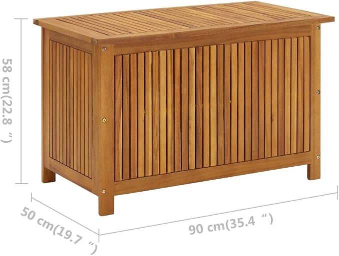 【Fast Shipping】 Lightweight Storage Box for Indoor/Outdoor for Patio, Deck, Patio Patio Storage Box 35.4"x19.7"x22.8" Solid Acacia Wood