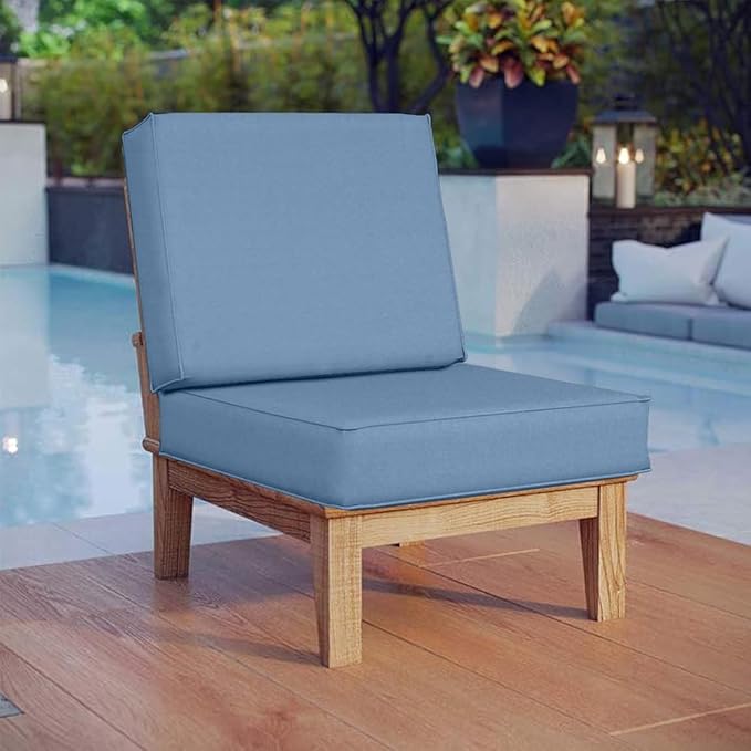 Covers & All Square Outdoor Cushion Covers for Patio Furniture Sets, Water, Tear & UV Resistant Polyester Cushion Slipcover with Zippers (Pack of 2) (20" L x 20" W x 4" Thick, Sky Blue)