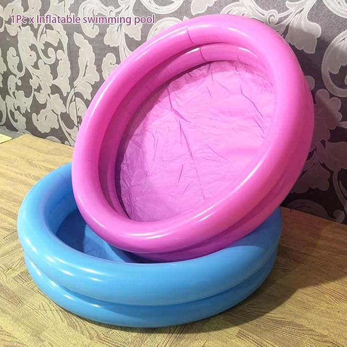 Inflatable Paddling Pool, Inflatable Swimming Pool, Family Pools, 2 Ring Inflatable- Paddling Pool Water Toys for Indoor Outdoor Pool, 23.7 * 19.7inch (Blue)