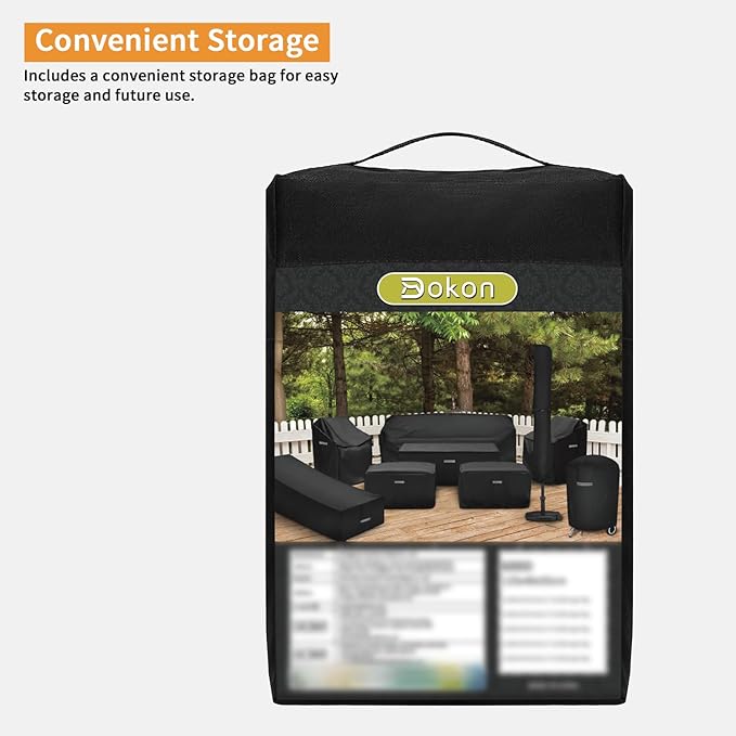 Dokon Patio Adirondack Chair Covers Waterproof Outdoor Chair Cover with Air Vents, Windproof Anti-UV Heavy Duty Oxford Fabric Lawn Patio Furniture Covers (32"W x 34"D x 36"H) - Black