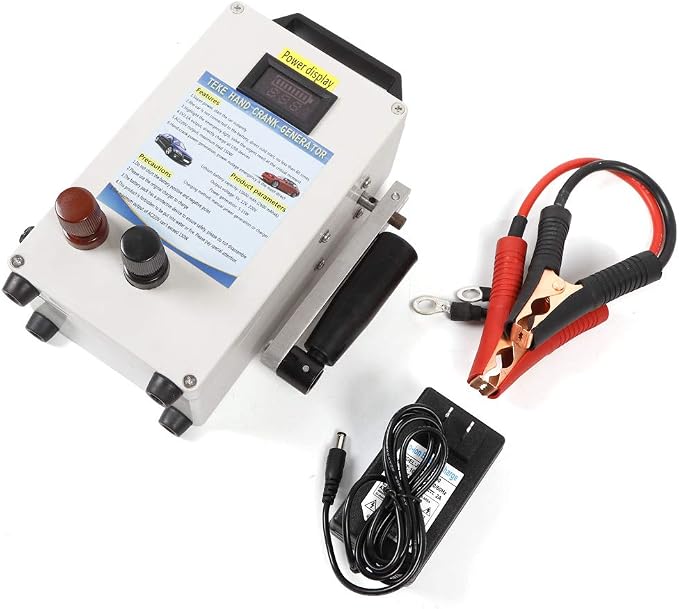 Hand Crank Generator, Portable Foldable Emergency Power Bank, 150w 7.9 * 4.7 * 2.4In Aluminum Alloy Inverter Generator, Camping Power Station for Mobile Phone Laptop Car etc