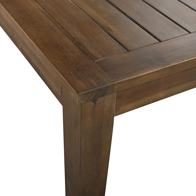 7 Piece Patio Dining Set, 70.9" Rectangular Acacia Wood Outdoor Dining Table & 6 Dining Arm Chairs with Cushion, Suitable for Outdoors and Indoors (Burly Wood@015)