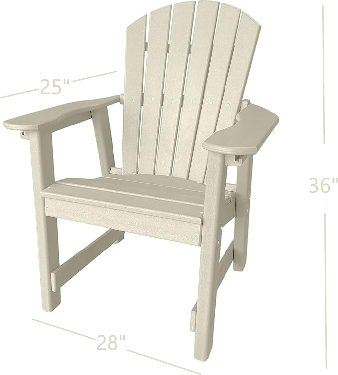 Phat Tommy 2 Chair Dining Table Set - Poly Outdoor Furniture - Small Patio Dining Set for Apartment Balcony Furniture, Recycled Poly Lumber Chairs and Table, White