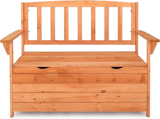 44" Outdoor Storage Bench, Deck Box with Large Capacity, Patio Sofa Storage Bench Deck Box for Porch, Backyard Storage Bench, Outdoor Storage Container for Patio Furniture Cushions Pool 112 x 58 x84CM