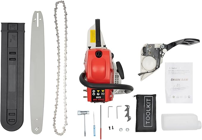 Gas Chainsaw 22 Inch, 52CC Gas Power Chain Saw, 2.7 HP 2-Cycle Engine, Petrol Handheld Gasoline Chainsaws for Wood Cutting