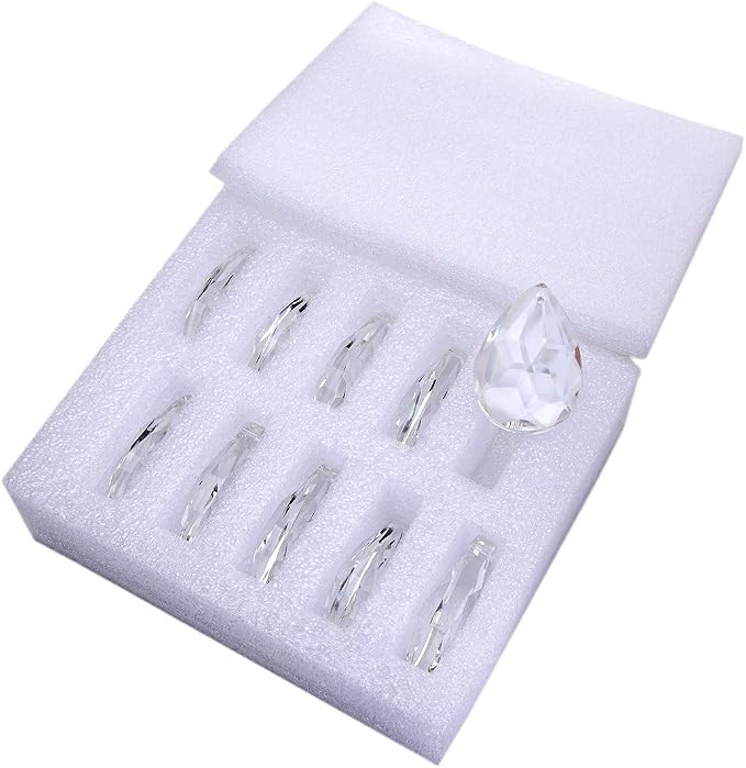 10 Pcs 50mm Clear Crystal Teardrop Pendants Chandelier Parts | Clear Crystal Teardrop Prisms Pendants 50mm Chandelier Replacement Parts Suncatcher for Lamp Window Wedding Garden DIY Decor
