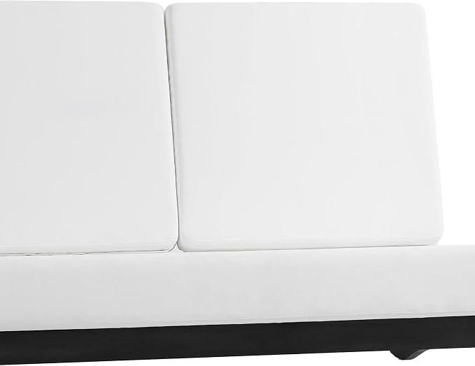 Outdoor Furniture Patio Couch, Weather Resistant Patio Loveseat Sofa Couch with Removable Cushion & Pillows, Black Wood Frame for Porch & Backyard Seating - Beige