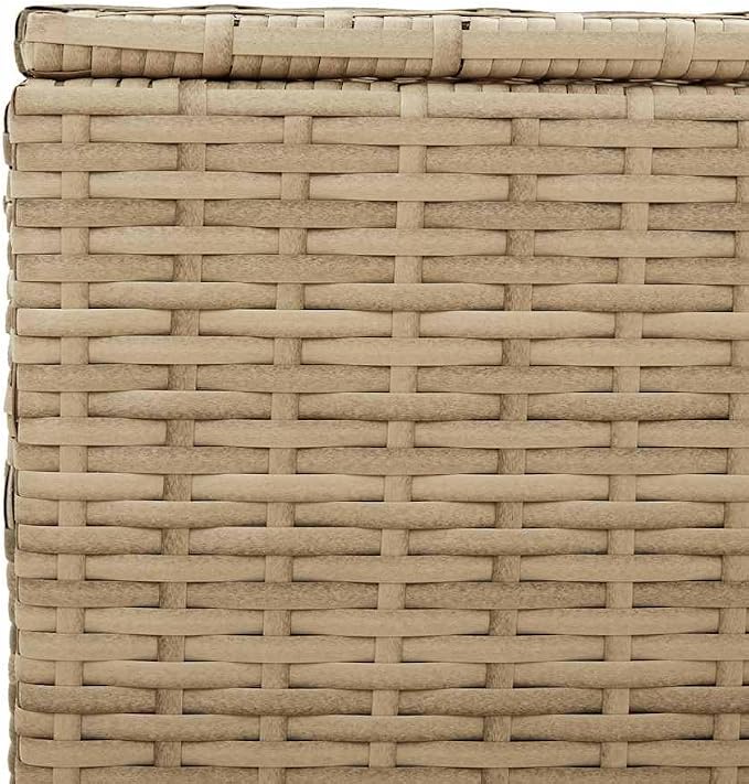 Outdoor Storage Box, 984L Large Deck Box for Patio and Garden, Rectangular Cushion Storage Container with Gas Springs, Synthetic PE Rattan and Powder-Coated Steel Frame, Mix Beige
