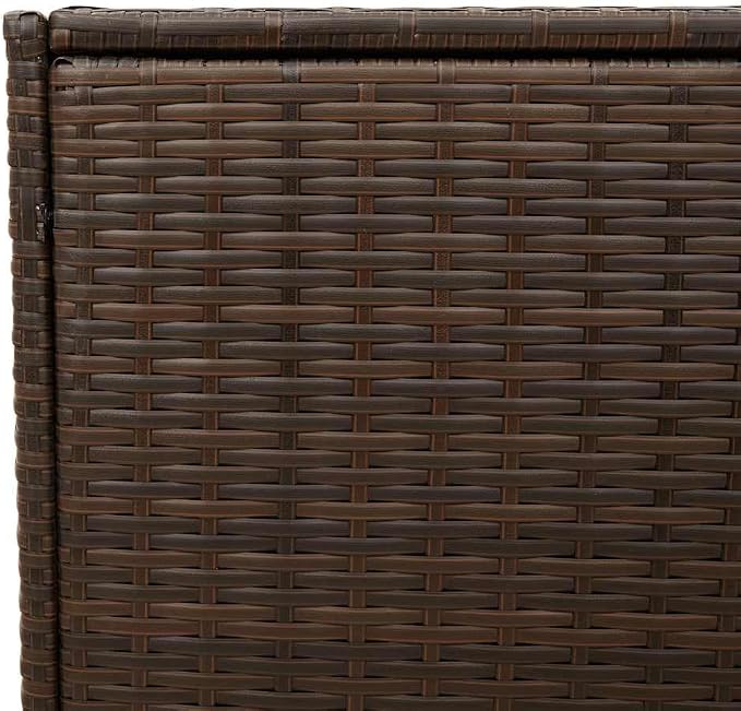 Poly Rattan Garden Storage Box with Water-Proof Bag, 2 Wheels and Powder-Coated Steel Frame for Patio Cushions and Blankets