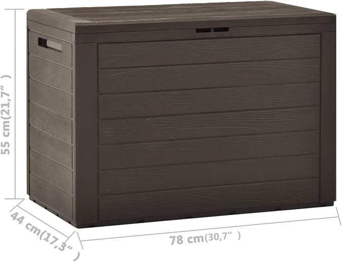 shubiao Patio Patio Storage Box,Pool Storage Boxes Outdoor Waterproof, Deck Decor Outdoor Bench, Patio Bench Outdoor Storage Box Brown 30.7"x17.3"x21.7"