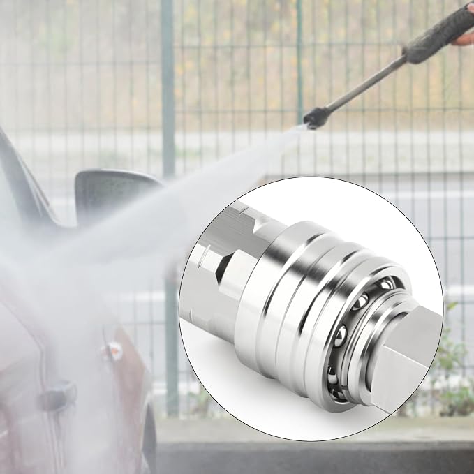 TAISHER 8PCS 304 Stainless Steel 1/4" Female NPT High Pressure Washer Quick Connect Coupler for Pressure Washing Gun Hose Accessories