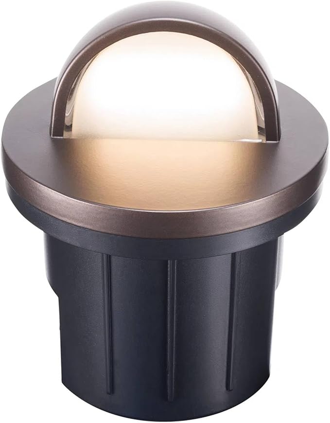 3000K Landscape Well Lights, 6W 420LM LED Low Voltage 12V Ground Lights, IP67 Waterproof Aluminum Oil-Rubbed Bronze, Anti-Glare Outdoor Lighting for Pathway, Tree, Walkway