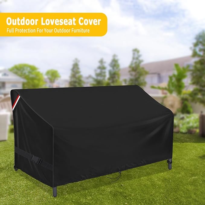 Outdoor Loveseat Cover, Waterproof 2-Seater Outdoor Bench Cover for Patio Sofa Furniture, Outside Small Couch Covers - 54" L x 38" W x 35" H