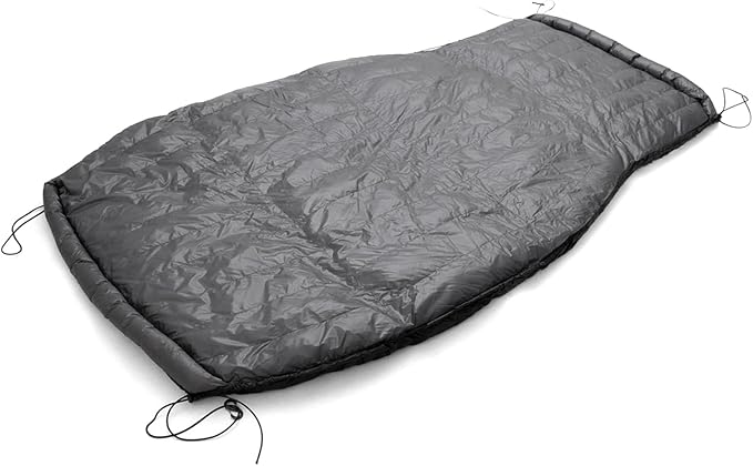 Camping Hammock Duvet with Duck Down Fill, All Weather Windproof Underquilt for Backpacking and Hiking, Lightweight Hybrid Sleeping Gear for Outdoor Adventures (Black)